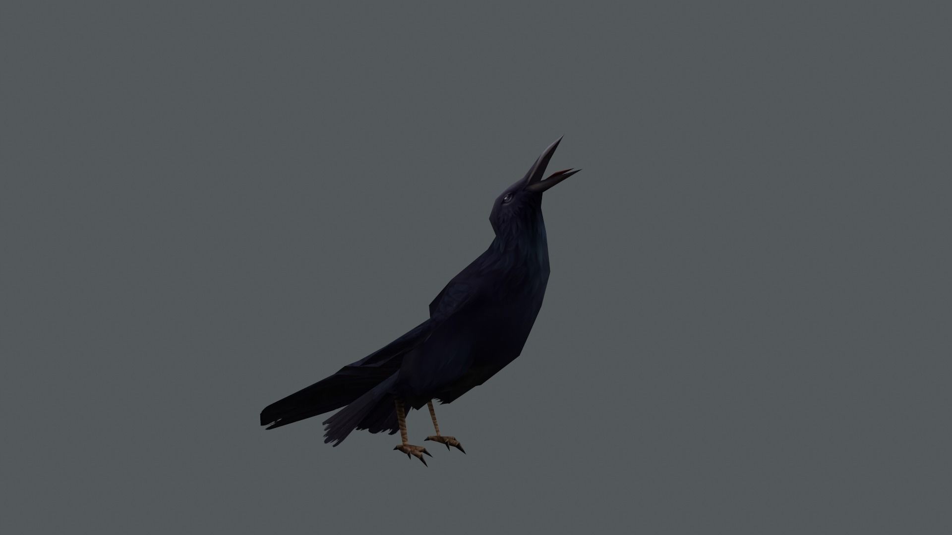 low-poly animated crow Low-poly 3D model_8