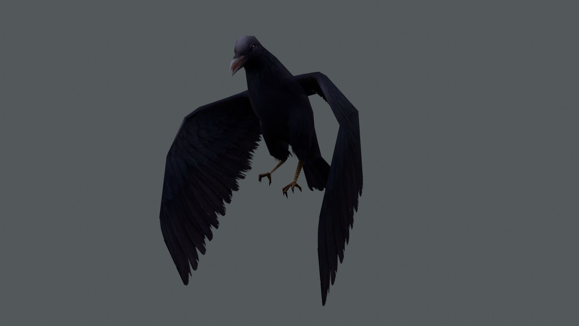 low-poly animated crow Low-poly 3D model_6