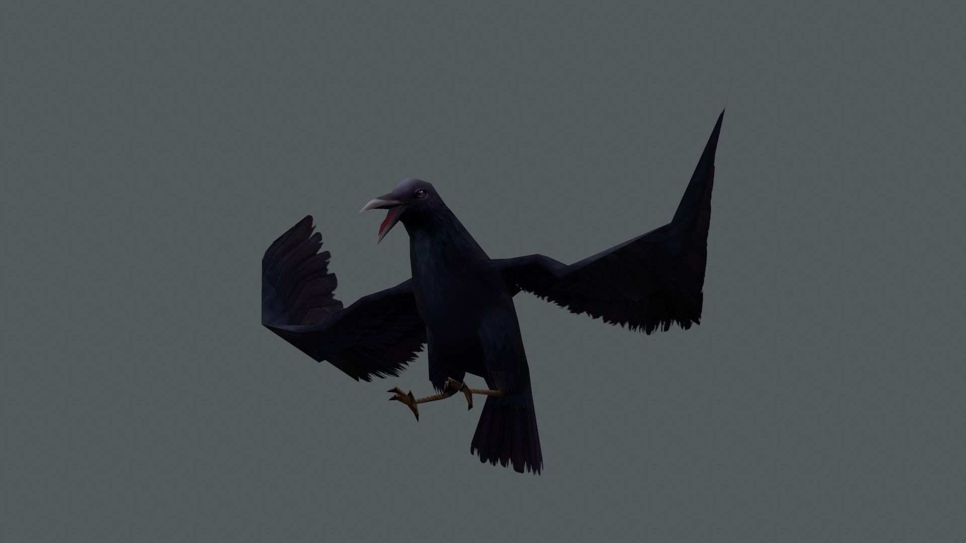 low-poly animated crow Low-poly 3D model_7