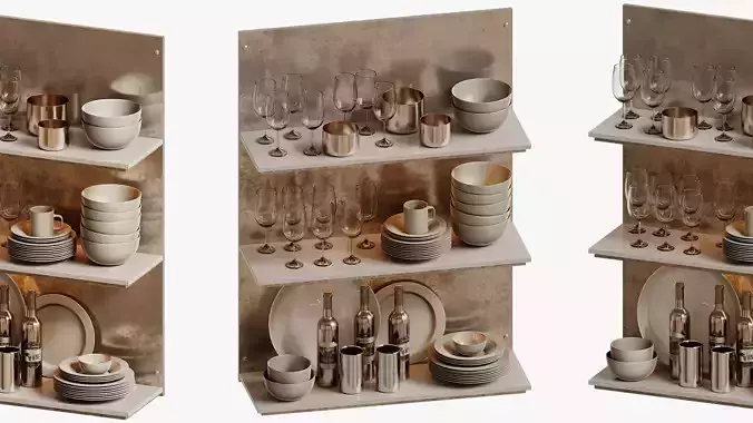 Decorative set of dishes for the kitchen 04