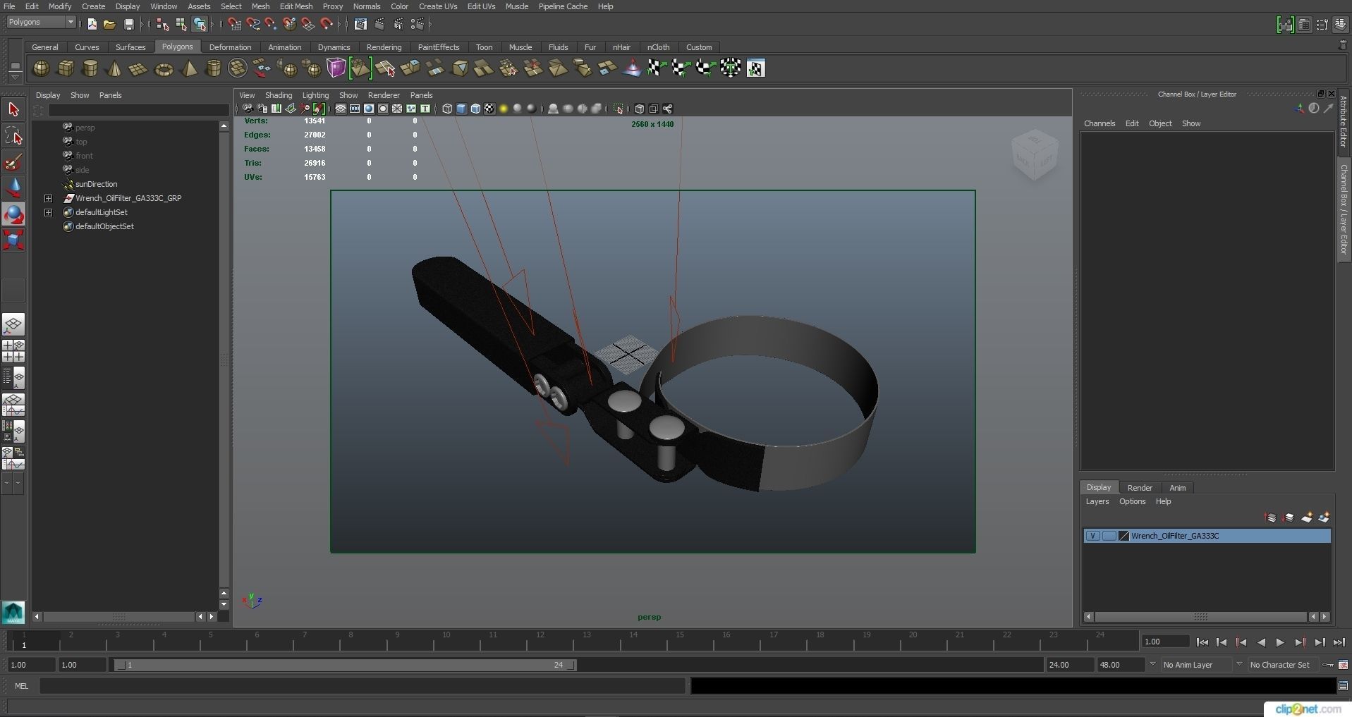SO Oil Filter Wrench GA333C Low-poly 3D model_28