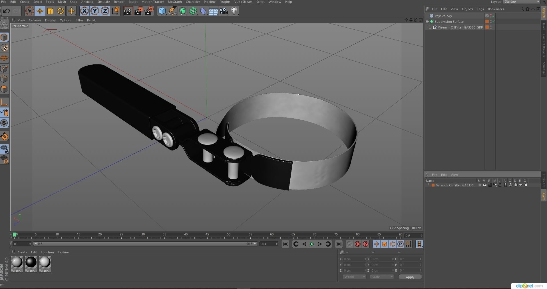 SO Oil Filter Wrench GA333C Low-poly 3D model_31