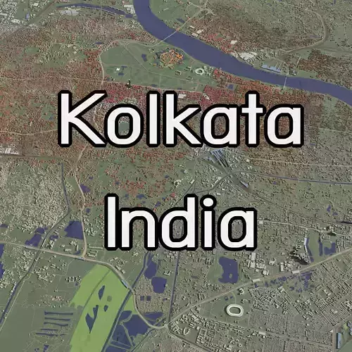 Kolkata India - city and urban 3D model