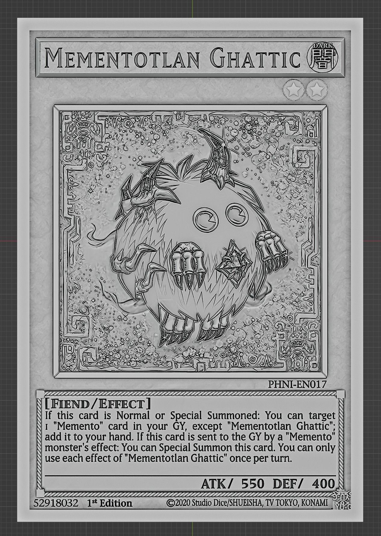 MEMENTOTLAN GHATTIC - YU-GI-OH 3D print model_3