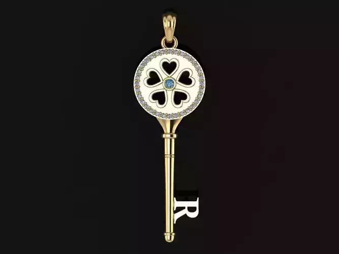 Key pendant letter R