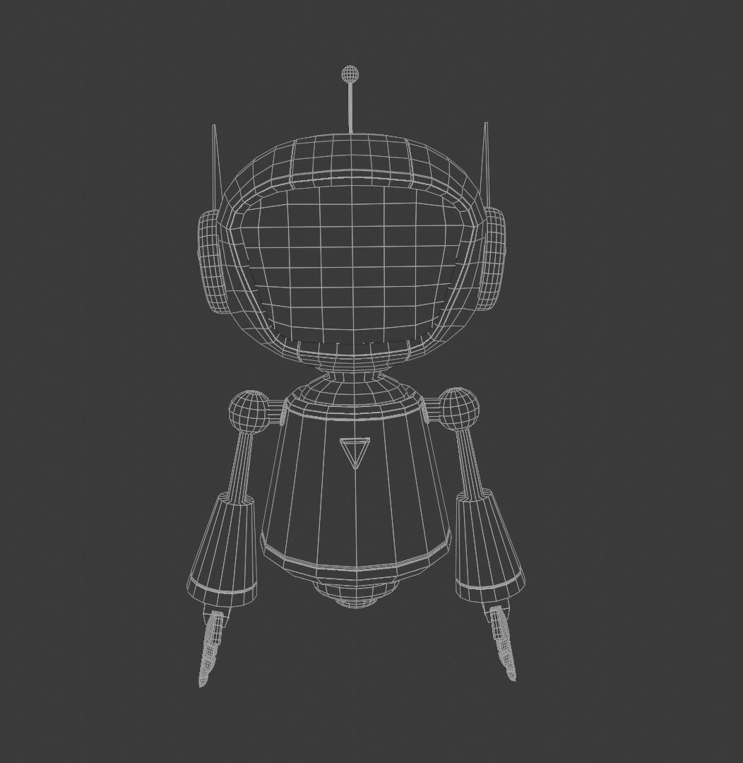 Chip the bot assistant Low-poly 3D model_4