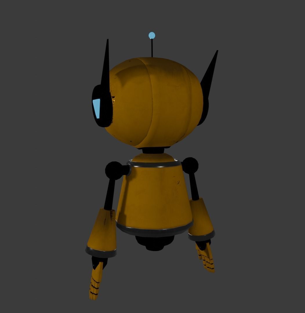 Chip the bot assistant Low-poly 3D model_2