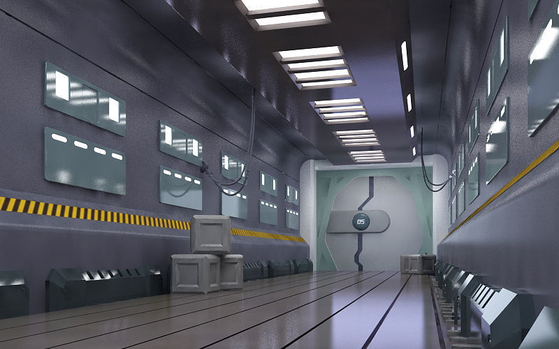 space stations passages sci fi scenarios corridors labs 3D model_2