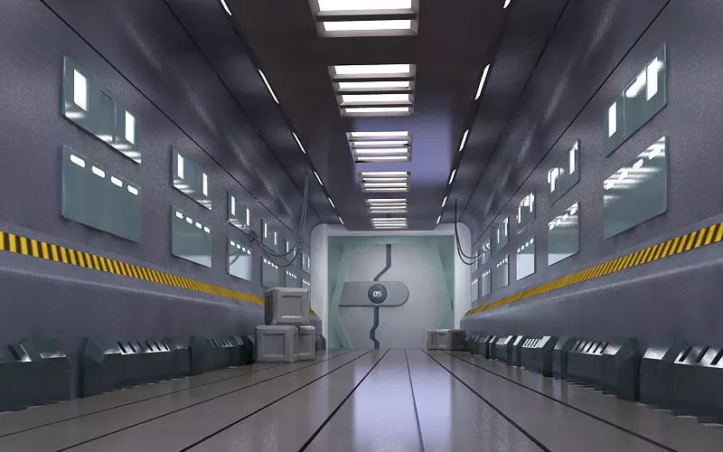 space stations passages sci fi scenarios corridors labs 3D model_0