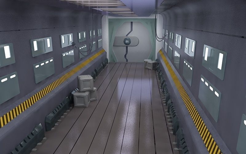space stations passages sci fi scenarios corridors labs 3D model_3