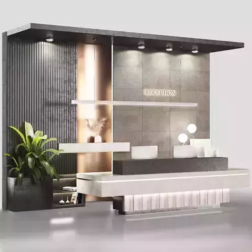 Reception-lobby dark theme2 Low-poly 3D model