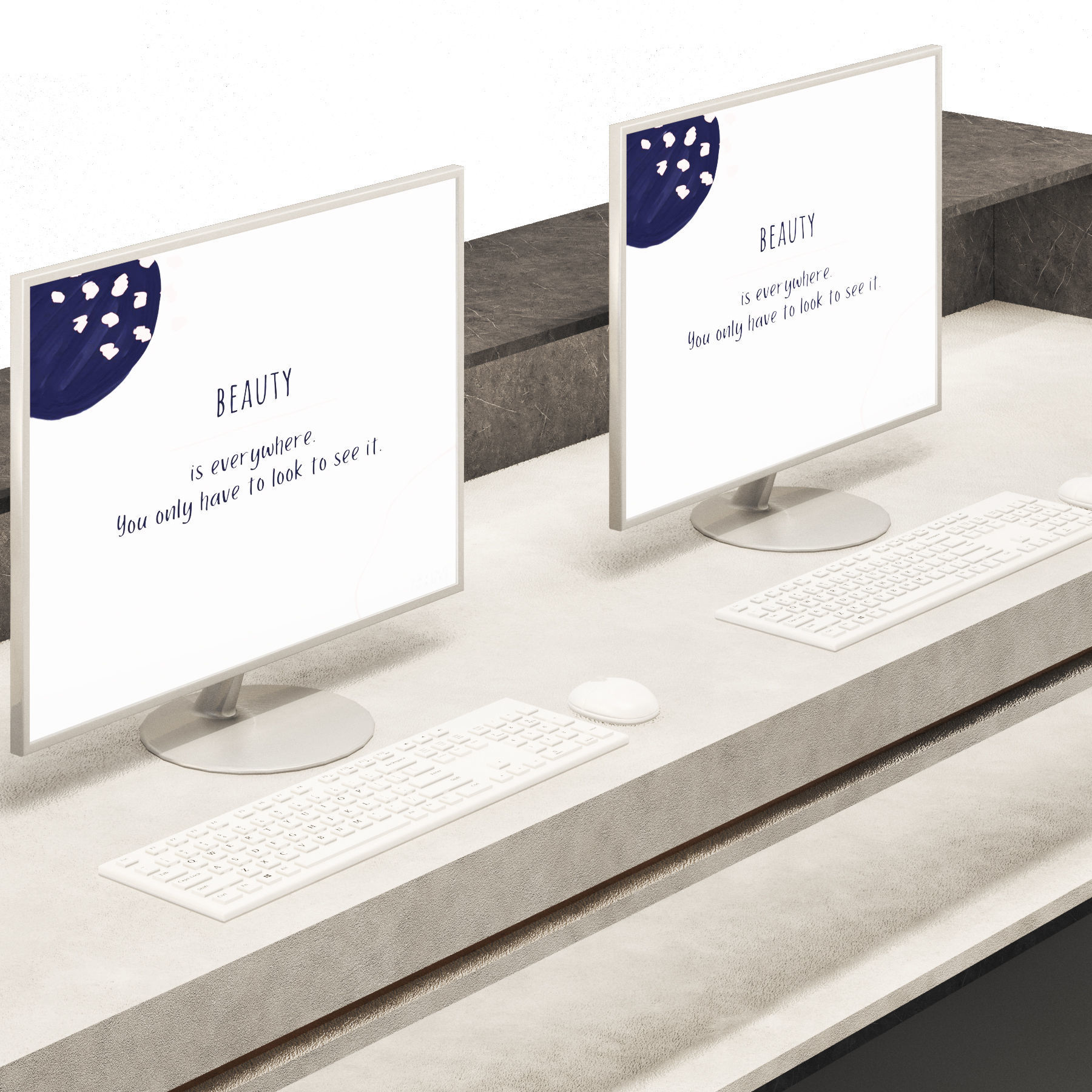 Reception-lobby dark theme2 Low-poly 3D model_5