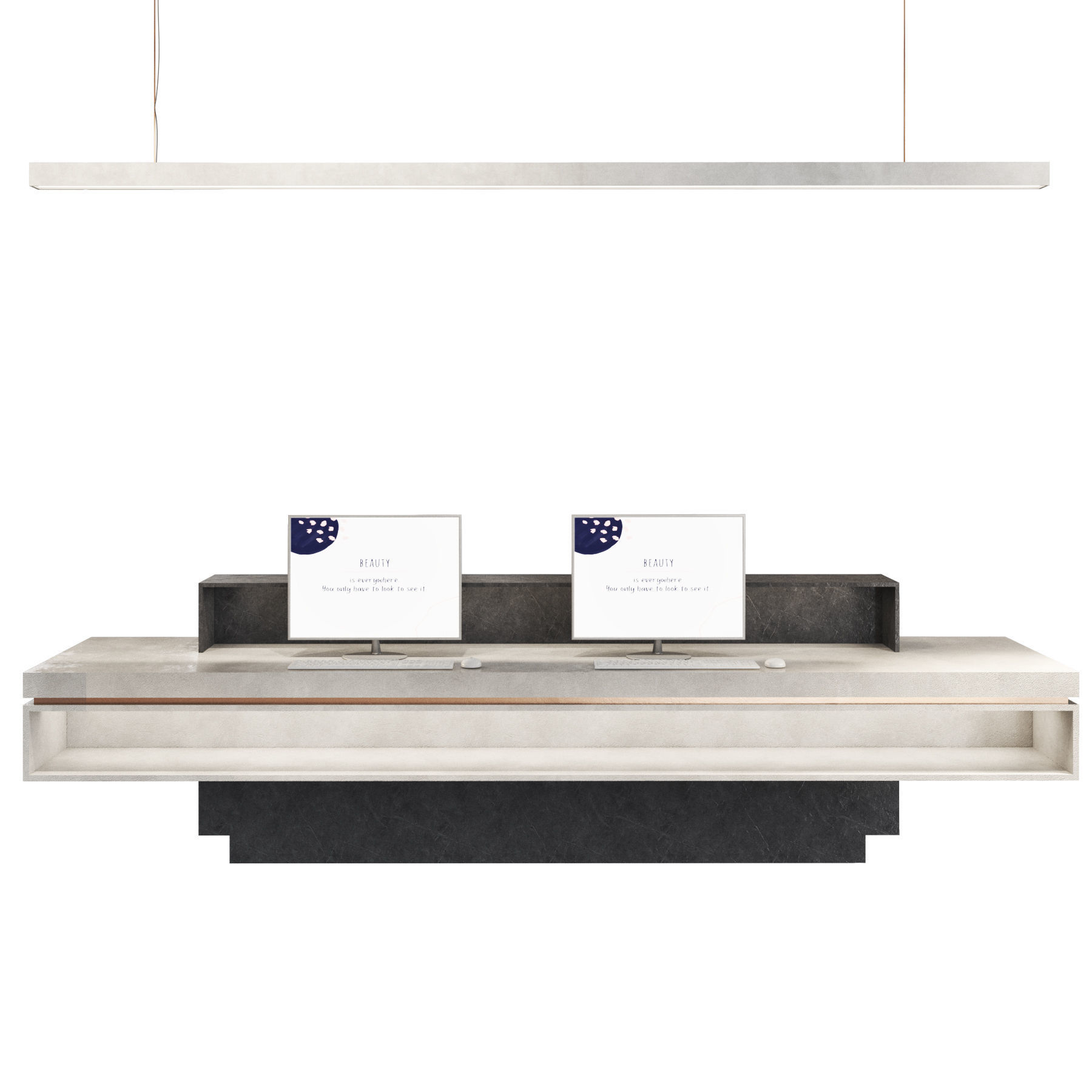 Reception-lobby dark theme2 Low-poly 3D model_4