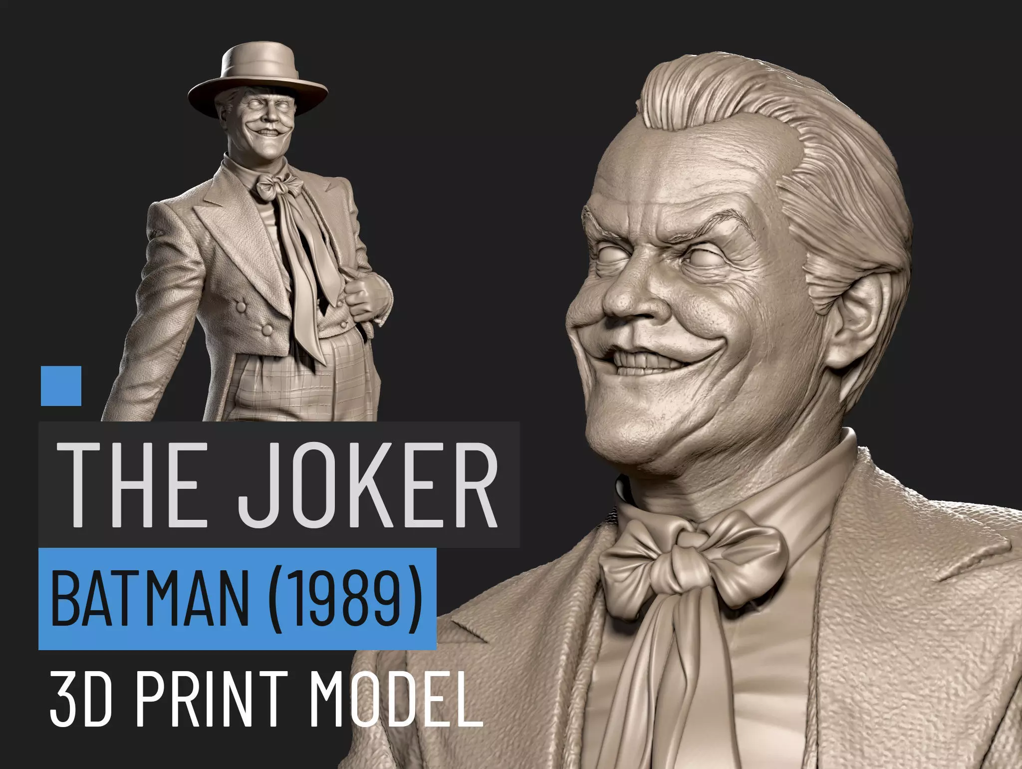 The Joker - Batman 1989 - 3D Print Model 3D print model_0
