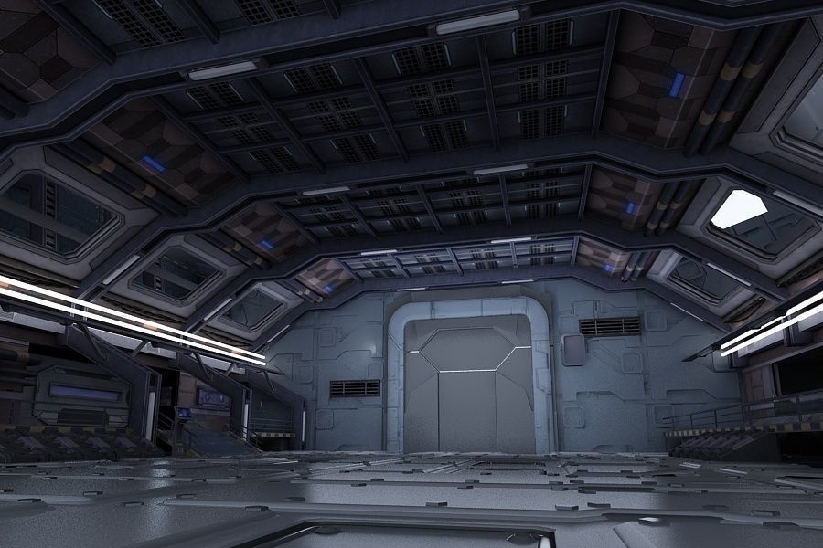 space stations passages sci fi scenarios labs spaceship 3D model_2