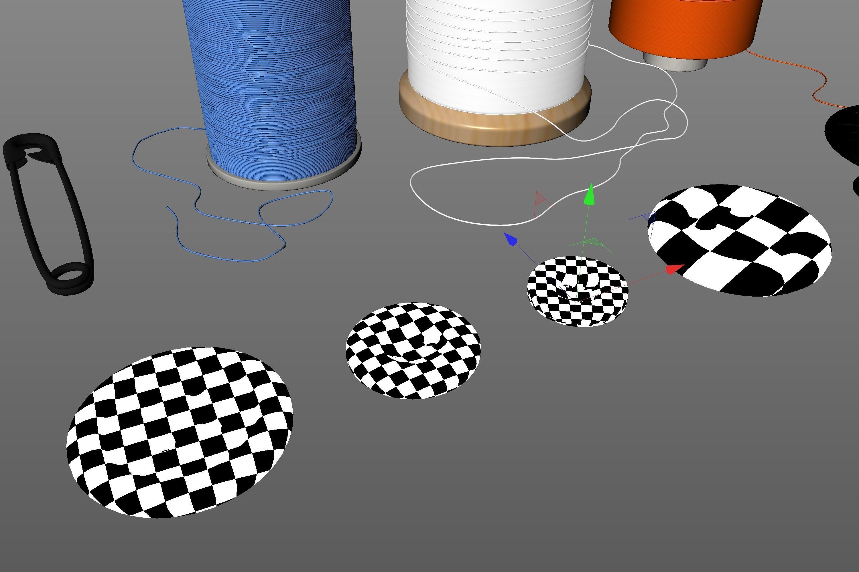 Threads Needles Buttons Collection  3D model_5