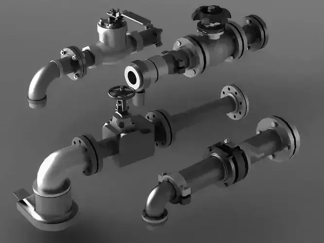 pipe pipes industrial low poly pipeline valve game 