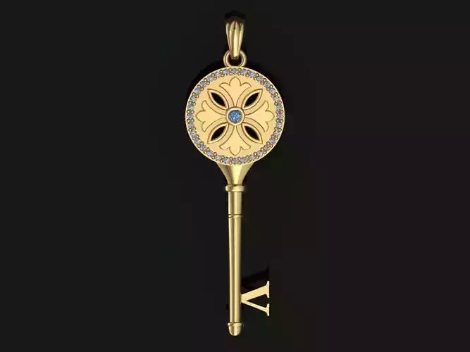 Key pendant letter V