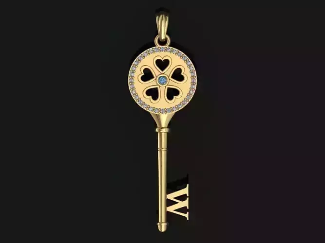 Key pendant letter W
