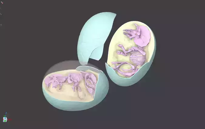TRICERATOPS EGG FOSSIL - 3D BABY DINOSAUR TRICERATOPS EGGS TOY 3D print model
