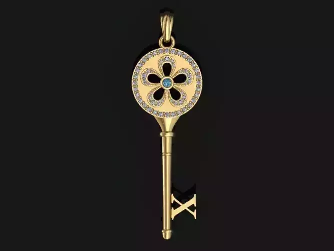 Key pendant letter X