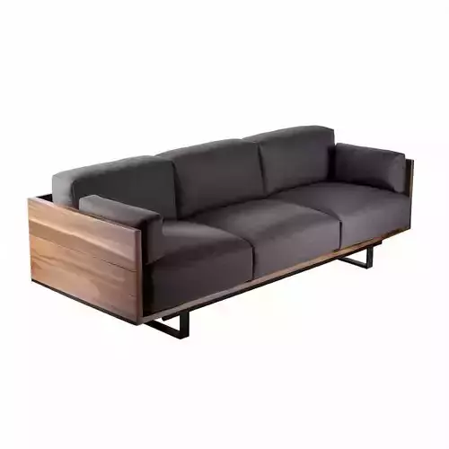 Sofa - Living Room Wood Sofa 3D model