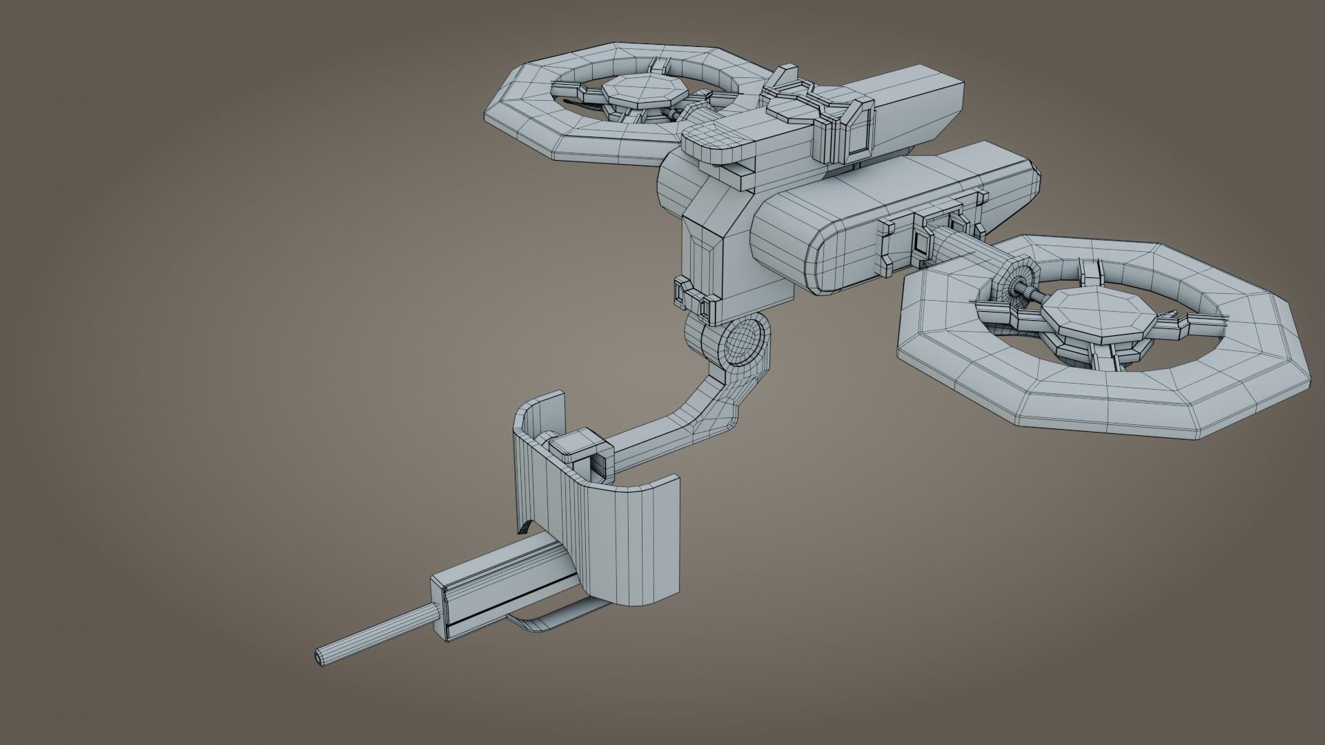 Sci-Fi Drone - Low Poly - Game Ready - PBR Low-poly 3D model_11