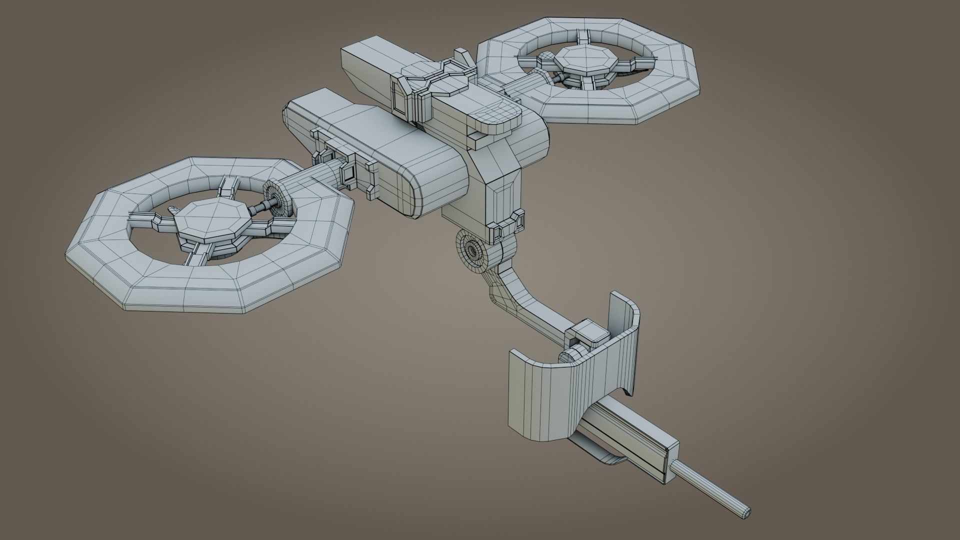 Sci-Fi Drone - Low Poly - Game Ready - PBR Low-poly 3D model_12