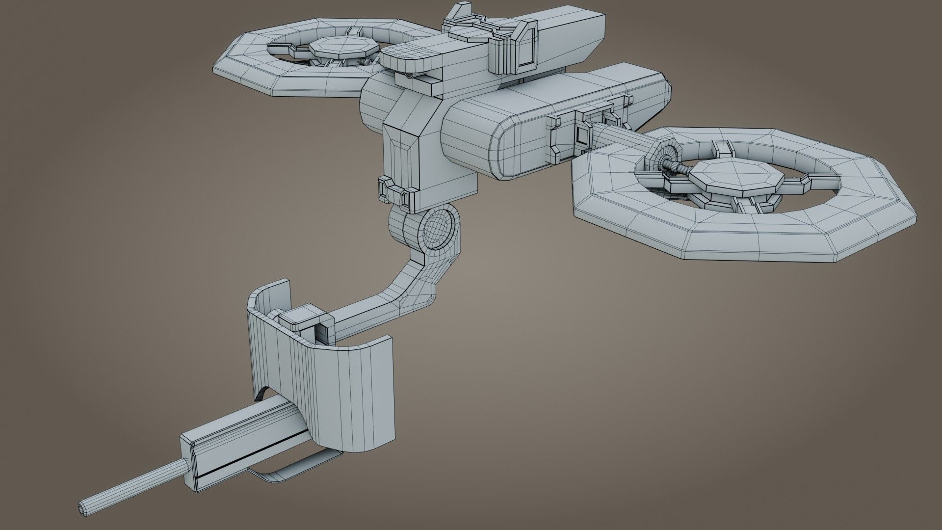 Sci-Fi Drone - Low Poly - Game Ready - PBR Low-poly 3D model_19