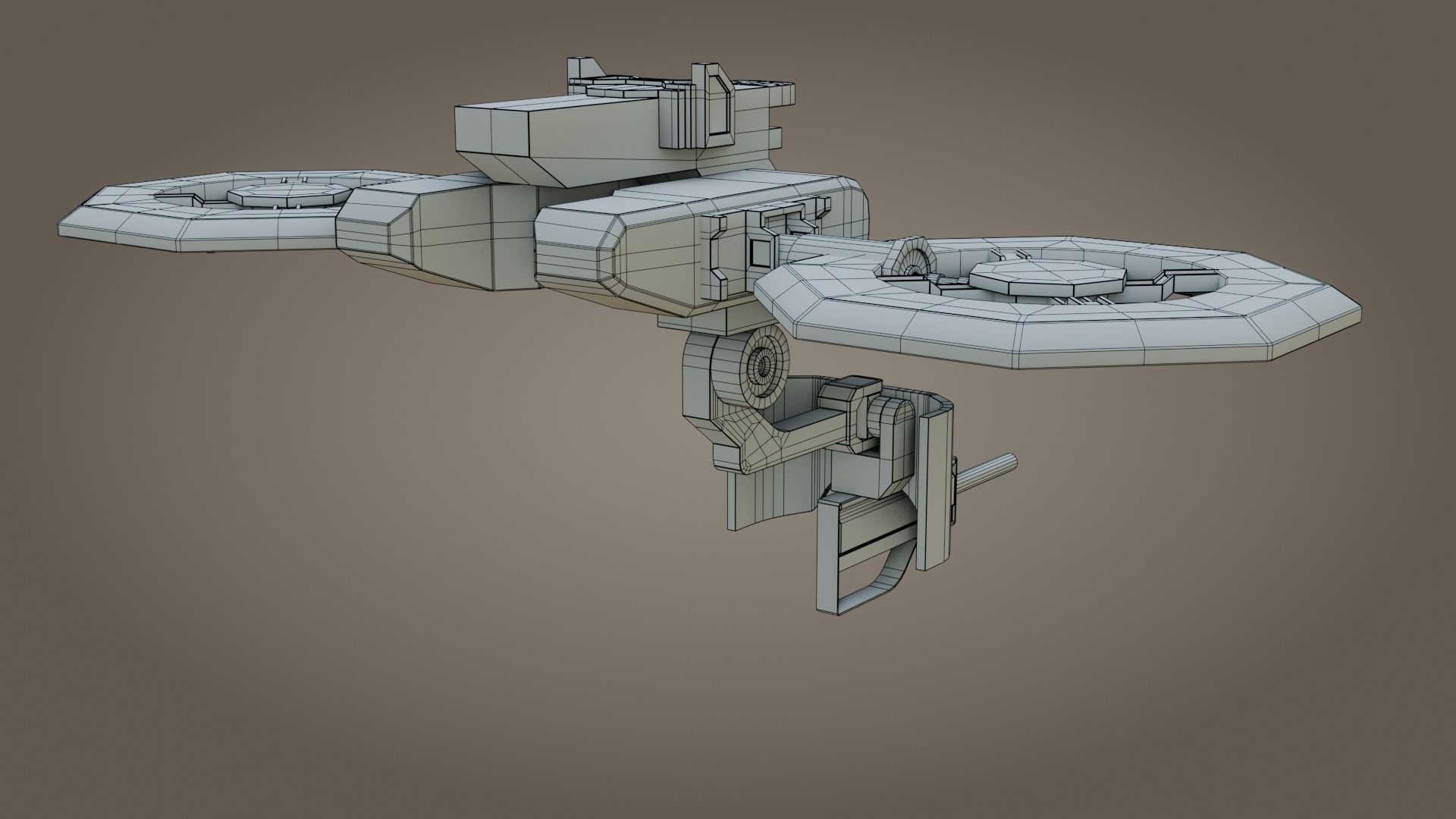 Sci-Fi Drone - Low Poly - Game Ready - PBR Low-poly 3D model_14