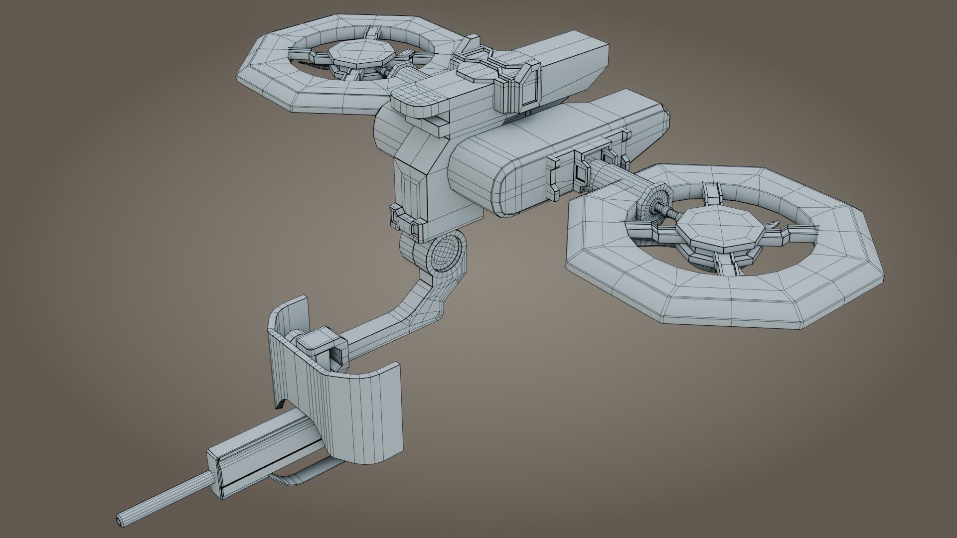 Sci-Fi Drone - Low Poly - Game Ready - PBR Low-poly 3D model_10