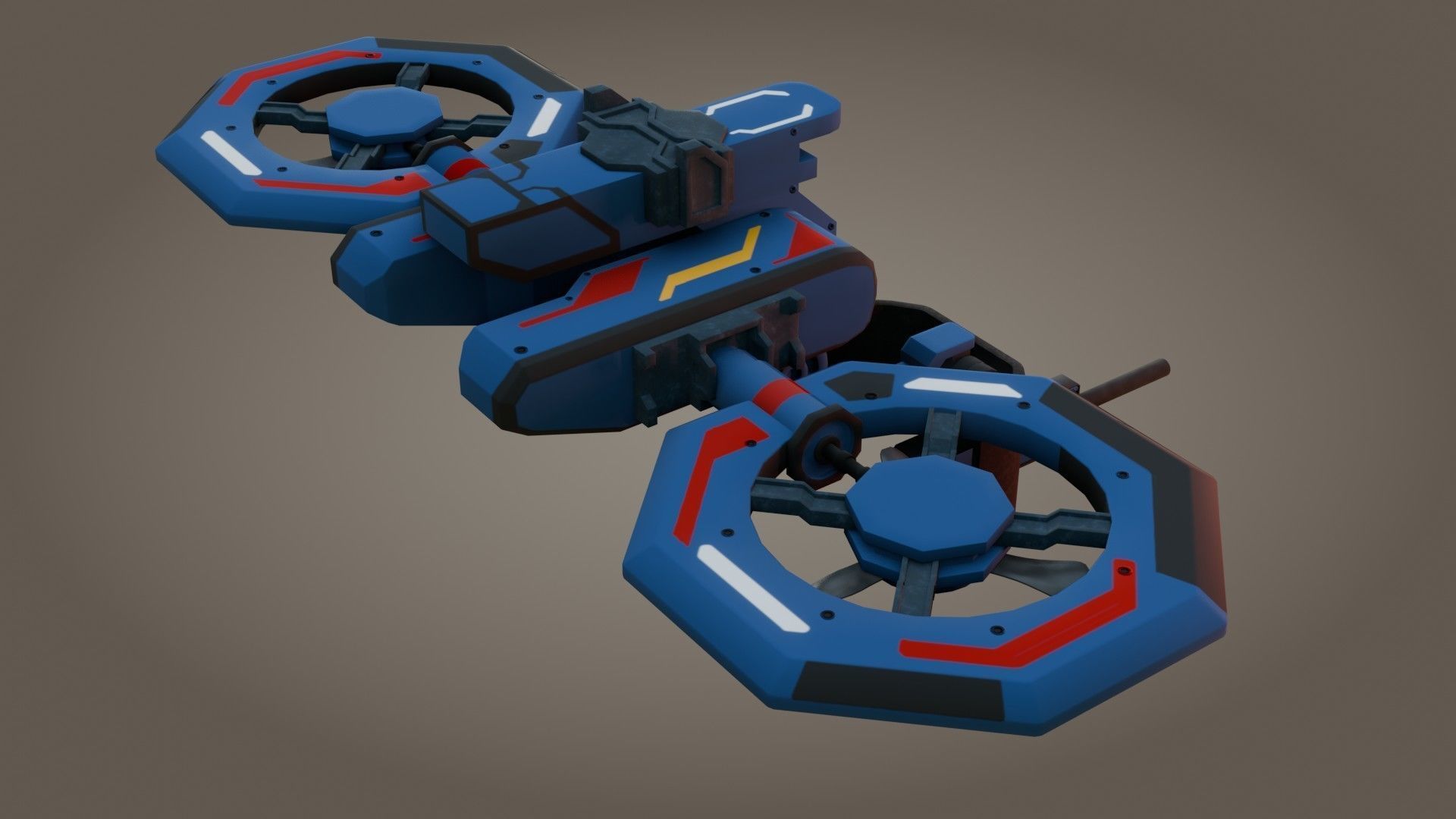 Sci-Fi Drone - Low Poly - Game Ready - PBR Low-poly 3D model_3