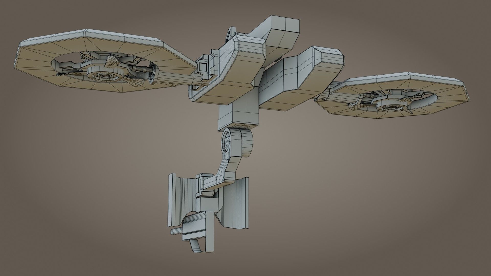 Sci-Fi Drone - Low Poly - Game Ready - PBR Low-poly 3D model_15