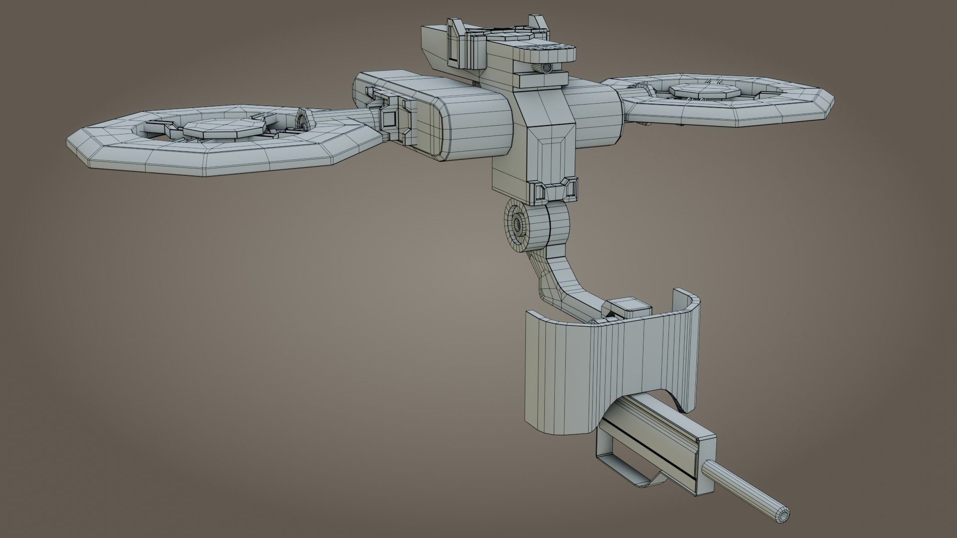 Sci-Fi Drone - Low Poly - Game Ready - PBR Low-poly 3D model_18