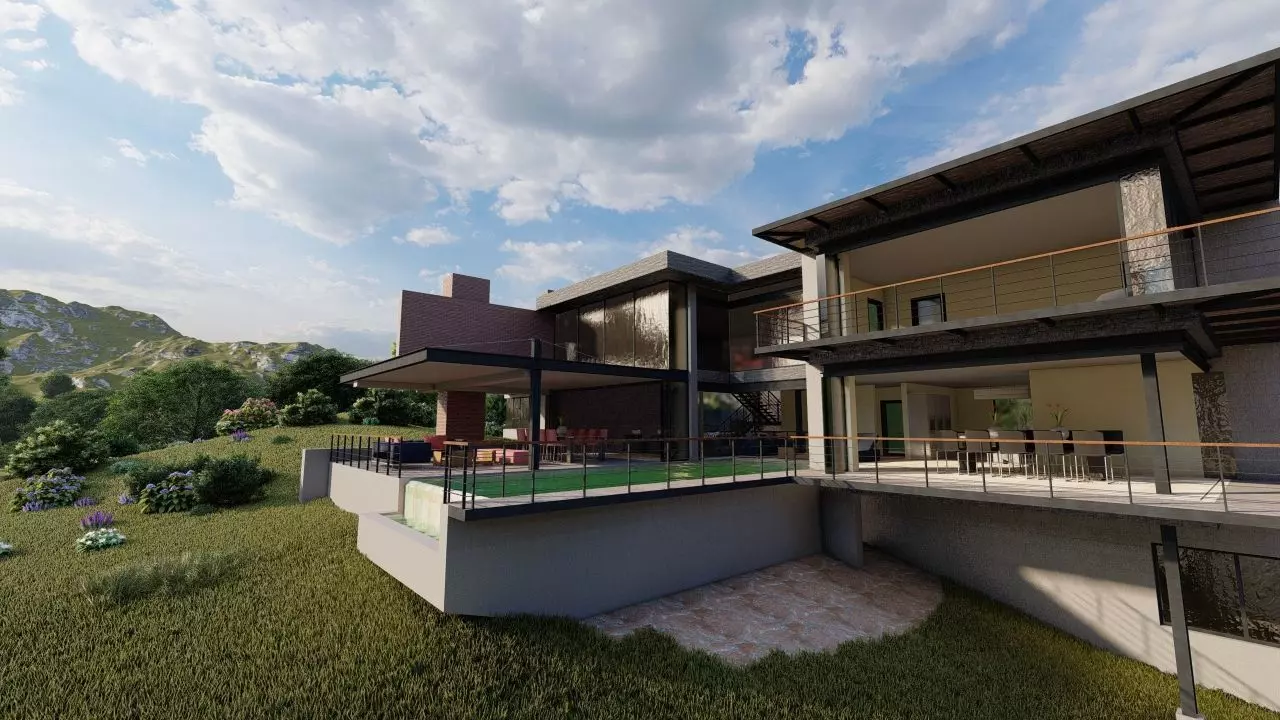 Casa Scene-villa-modern house 3D model