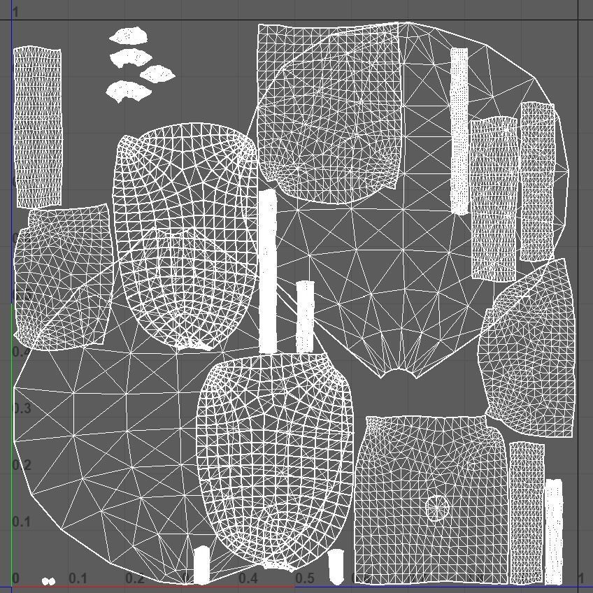 Burlap Sacks of Figs Low-poly 3D model_21