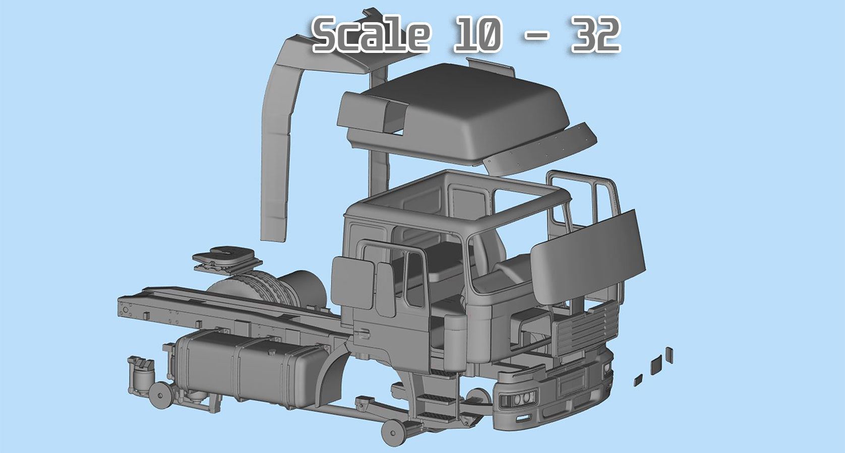 German industrial Truck F2000 Evolution Cab over engine  3D print model_2