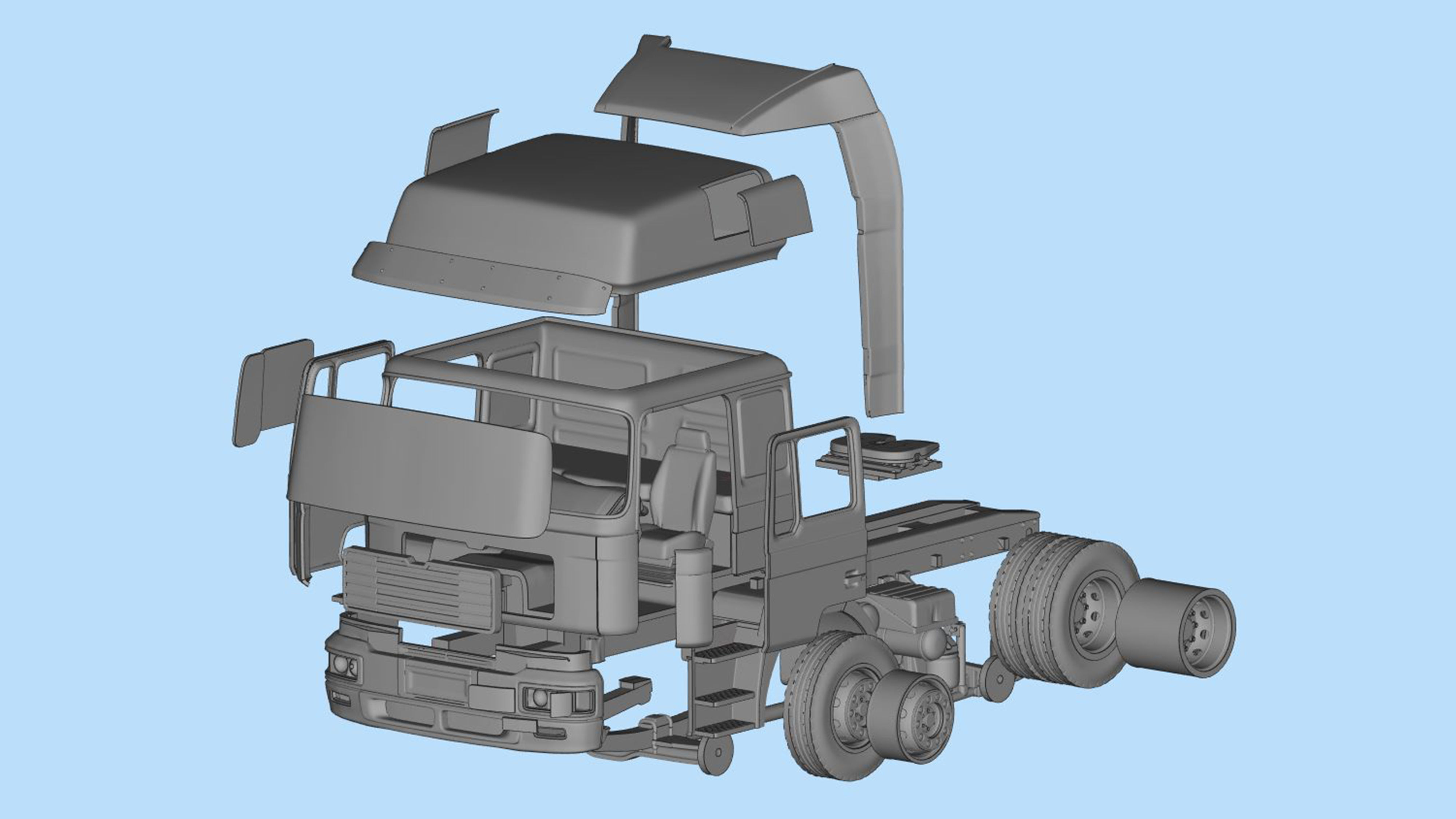 German industrial Truck F2000 Evolution Cab over engine  3D print model_10
