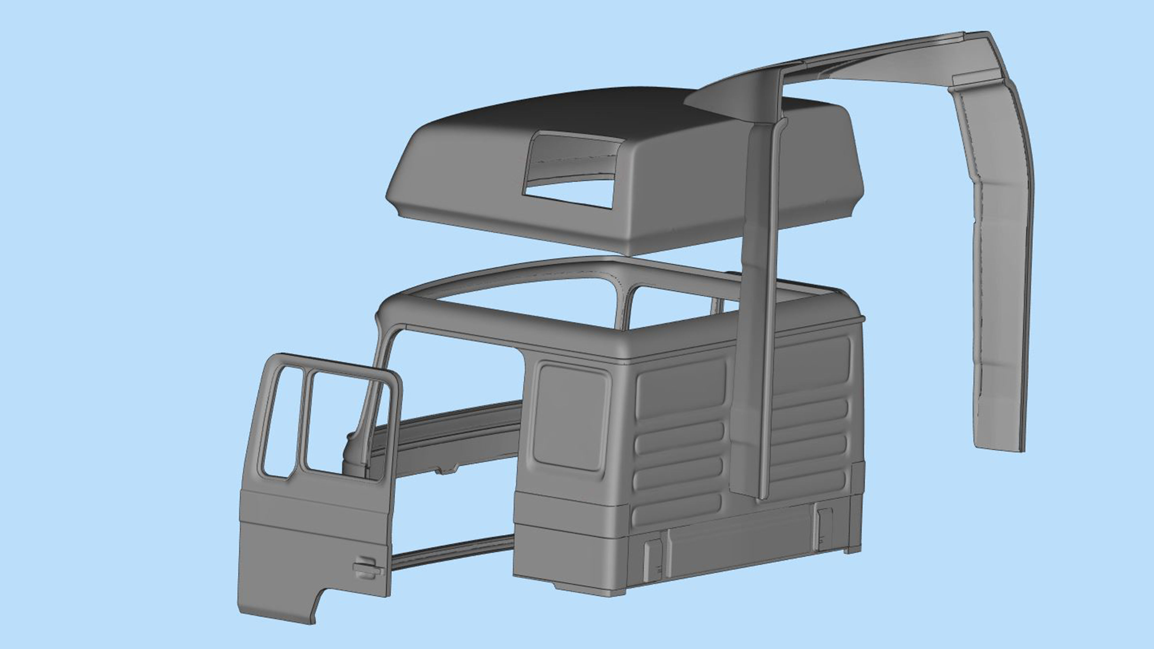 German industrial Truck F2000 Evolution Cab over engine  3D print model_15