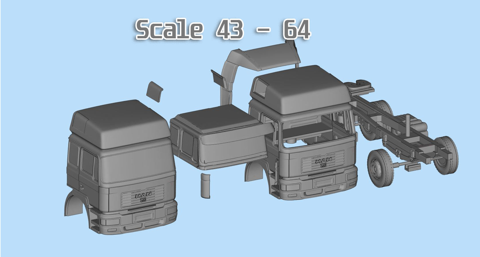 German industrial Truck F2000 Evolution Cab over engine  3D print model_3