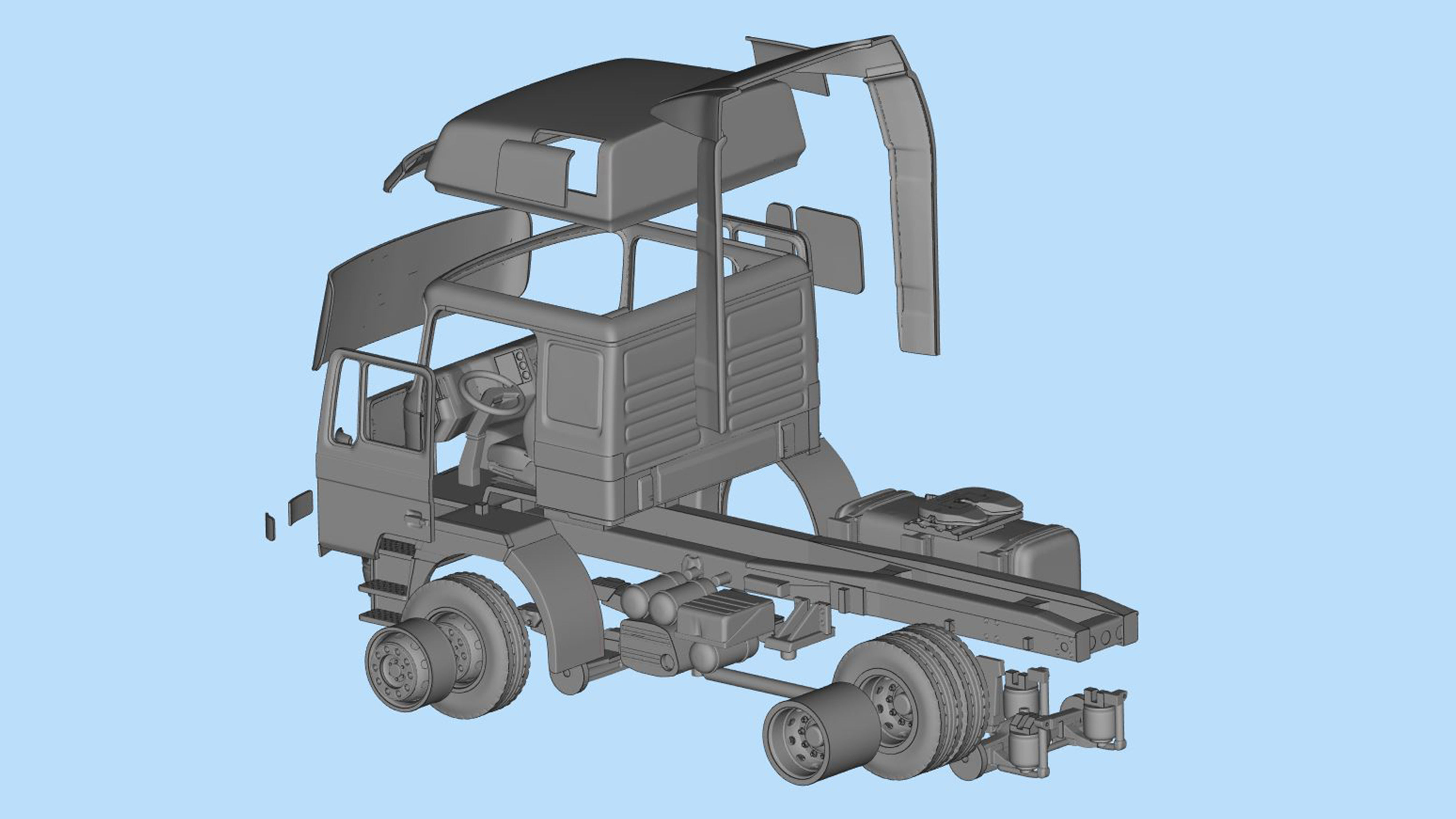 German industrial Truck F2000 Evolution Cab over engine  3D print model_11