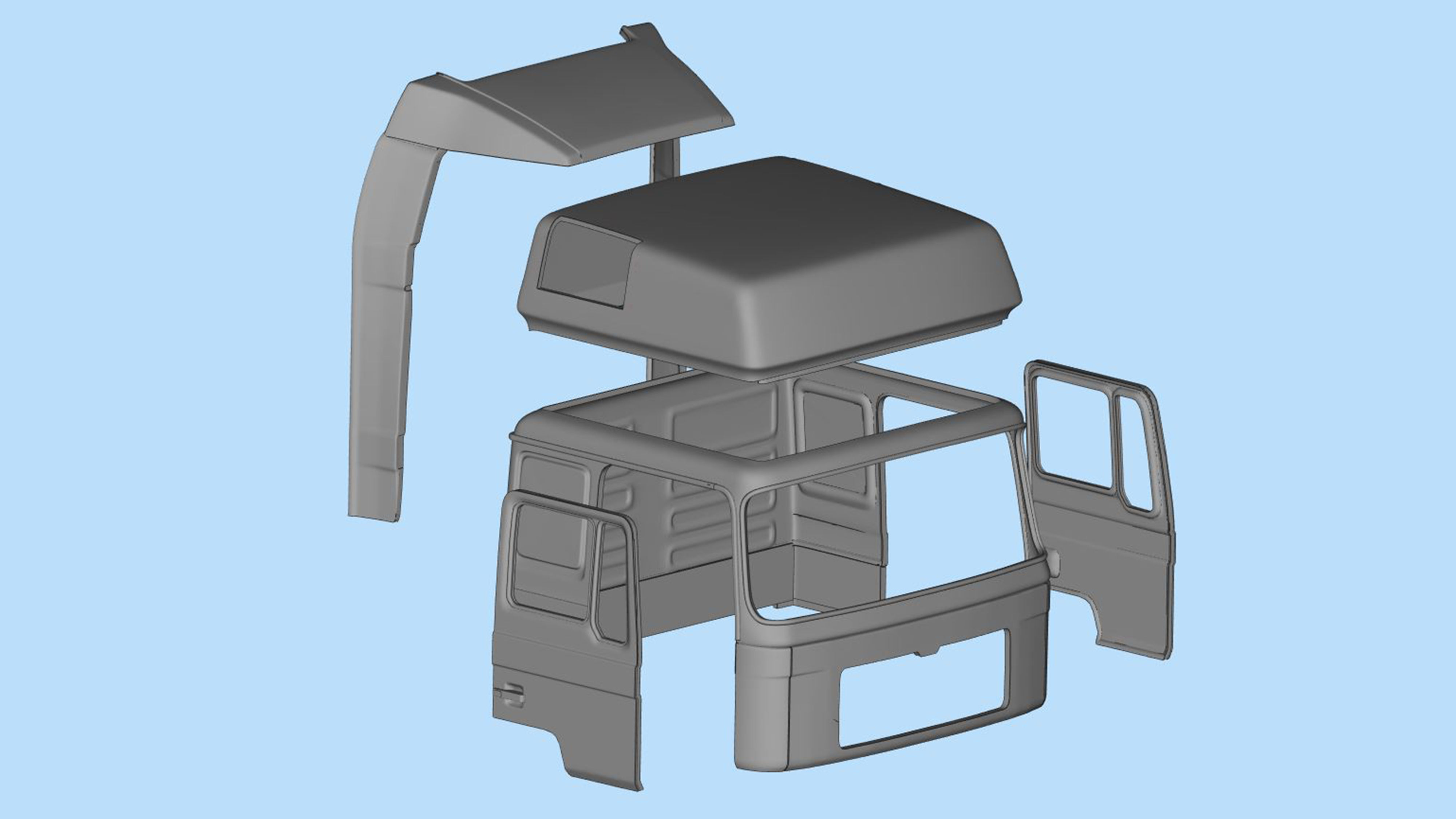 German industrial Truck F2000 Evolution Cab over engine  3D print model_14