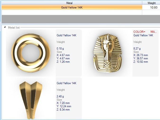 Egypt King Tutankhamun Pendant Necklace Charm Jewelry 3D print model_14