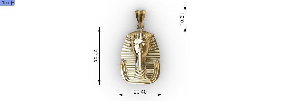 Egypt King Tutankhamun Pendant Necklace Charm Jewelry 3D print model_16