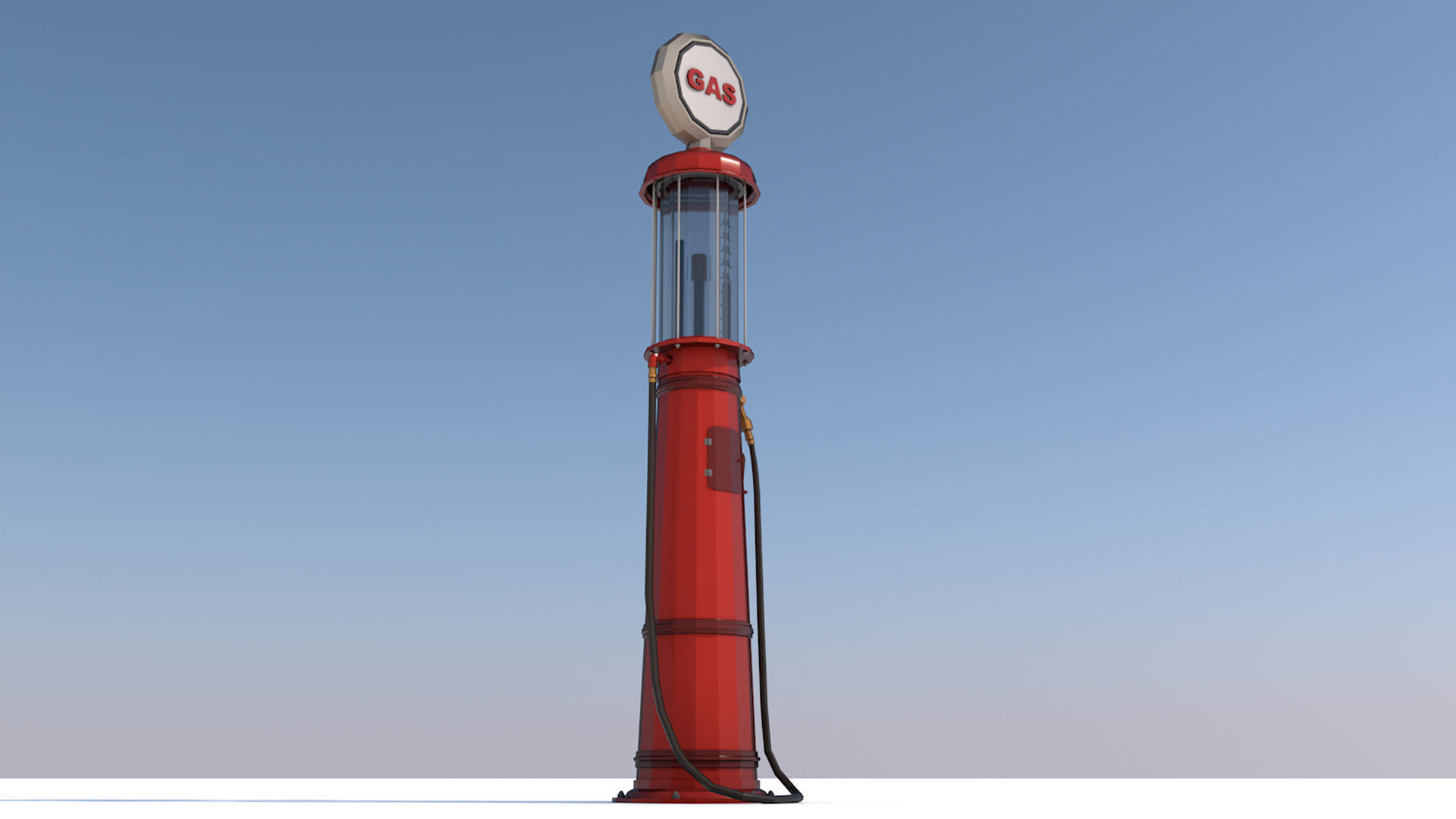 3 Fuel Gas Pump Station - Game Ready Low Poly  Low-poly 3D model_4