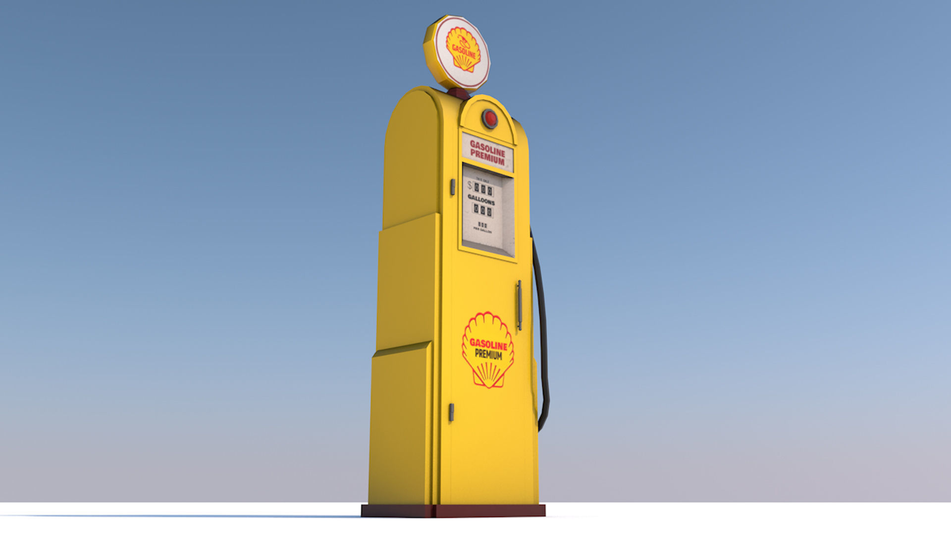 3 Fuel Gas Pump Station - Game Ready Low Poly  Low-poly 3D model_3