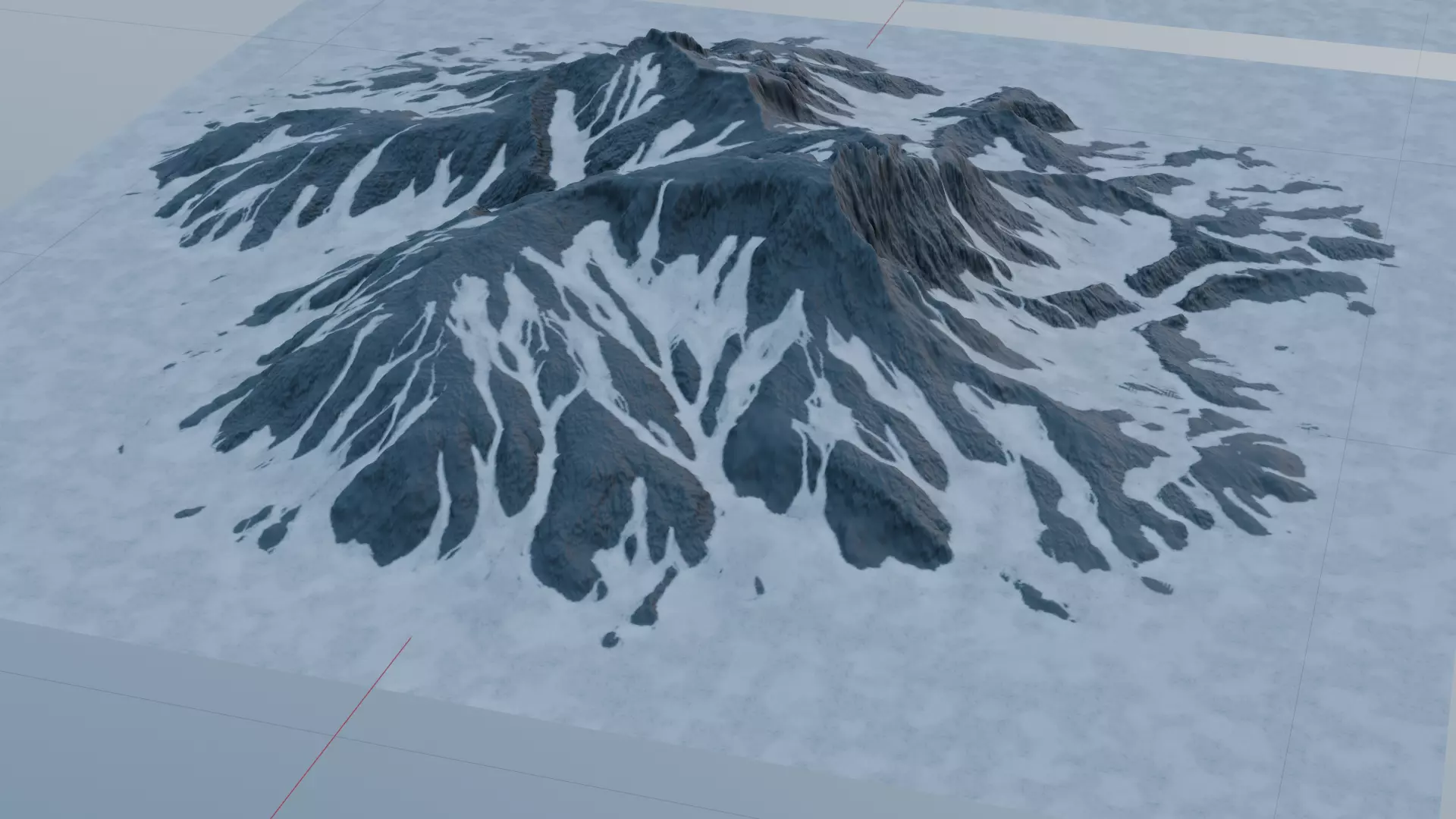 Snowy Mountain Low-poly 3D model