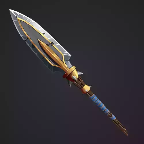 Stylized hand-painted spear