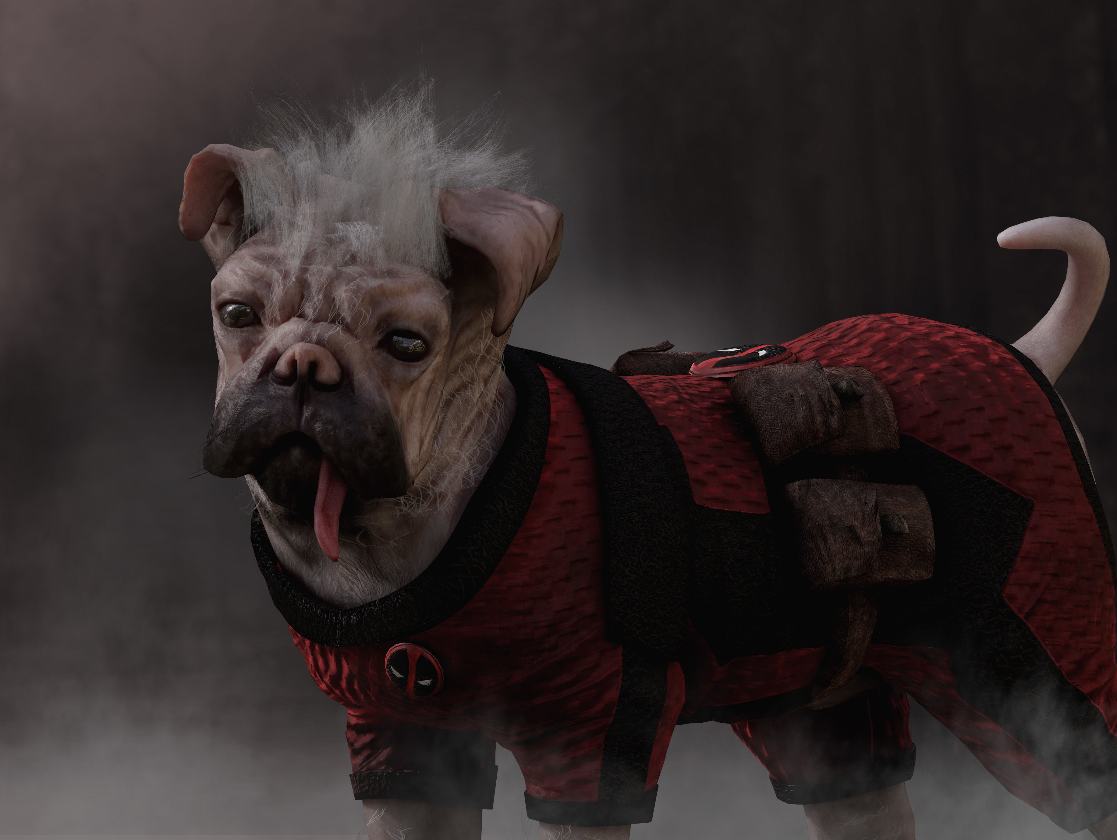 Dogpool Low-poly 3D model_4