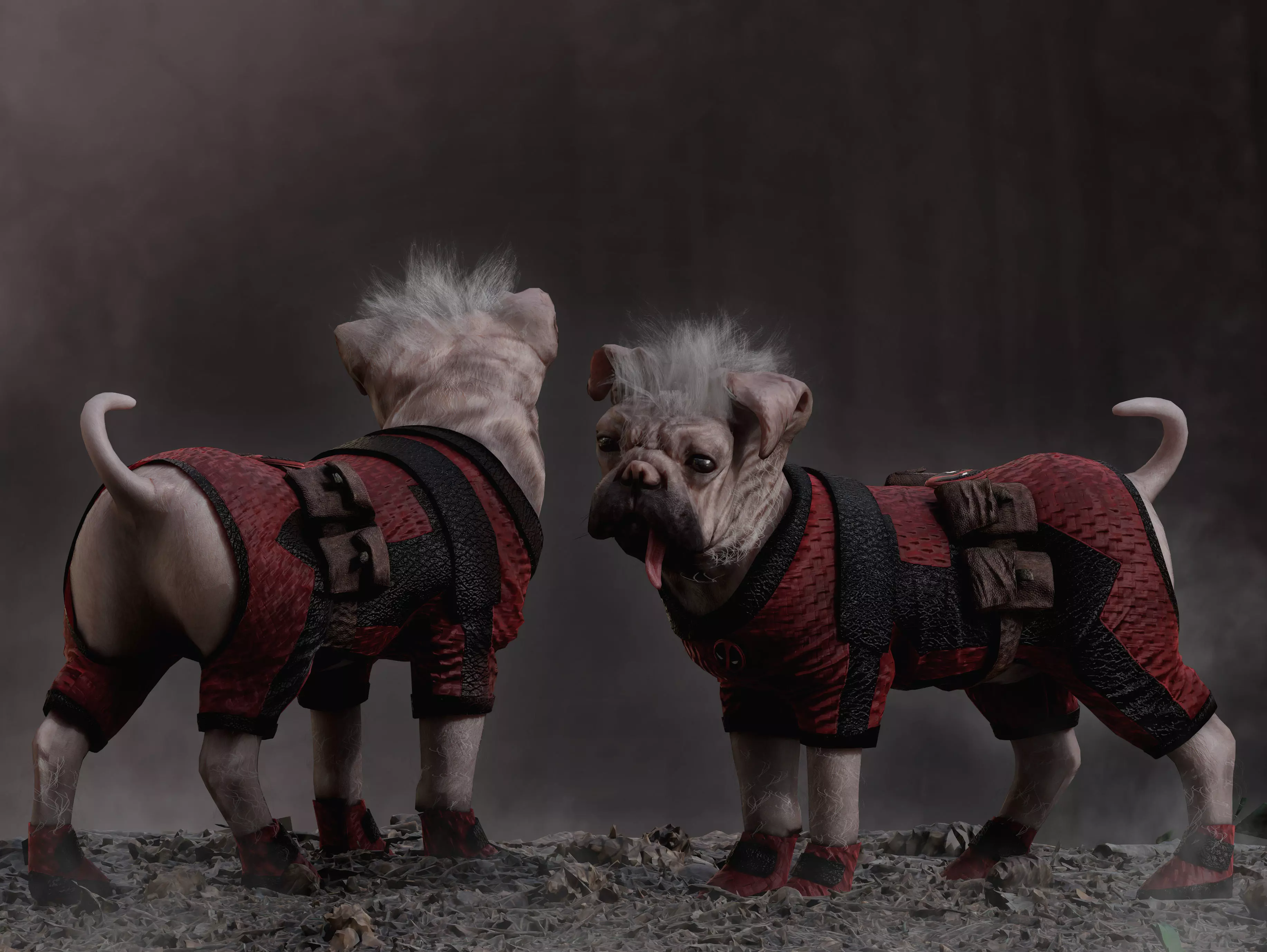 Dogpool Low-poly 3D model_0